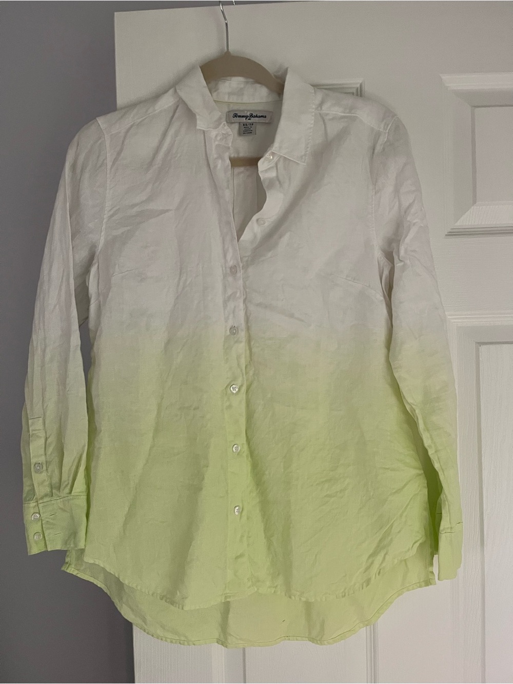 Tommy Bahama White to Lime Green Ombre Button-Down Shirt